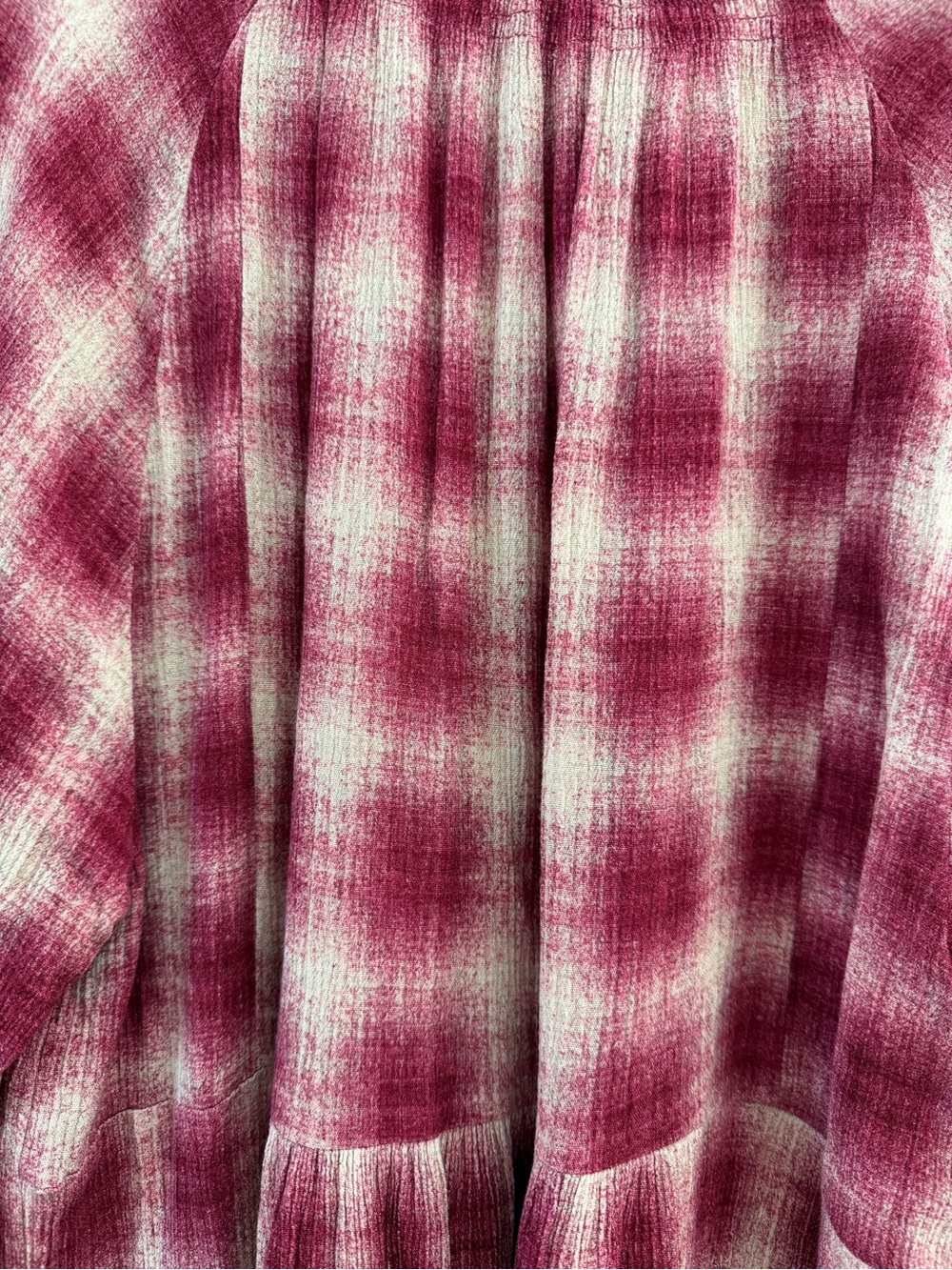 Anthropologie Maeve Burgundy Plaid Button Front Tunic Top Medium - Picture 8 of 8